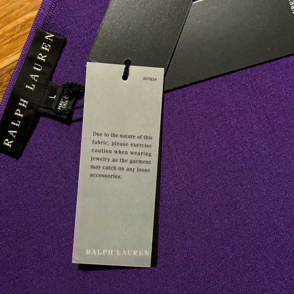 Ralph Lauren Black Label One Shoulder Asymm. Neckline Purple Blouse, Size L - Picture 8 of 15